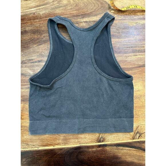 Free People Gray Longline Fit All Time High Sports Bra Size medium - Picture 4 of 6